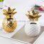 diy cute adult gold white pineapple shape ceramic money box coins piggy saving bank atm for party manufacturers