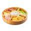 Snack Serving Tray with Ceramic Dip Bowl Large Bamboo Dip Platter Tray for Event Use Appetizer Server for Salad