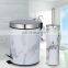 Wholesale household bathroom sets 2pcs toilet brush with pedal can