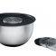 Hot selling Stainless steel salad bowl beat eggs basin with silicone lid grater mixing bowl set with handle