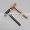 Women rose gold customized brass traditional double edge blade shaver gift safety razor shave best