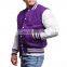 Baseball lettermen varsity jacket for men with leather sleeve custom embroidery patched logo