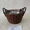 Custom Wicker Basket Natural Willow Wicker Round Storage Basket With Handle