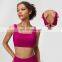Wholesale Hot Ribbed Patchwork Square Neck Fixed Padded One Piece Adjustable Yoga Bra Top Women Gym Sports Fitness Wear