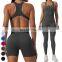 Sexy Racer Back Hollow Out Jumpsuits Custom Rompers Gym Fitness Workout Bodysuit Seamless One Piece Yoga Jumpsuit For Women