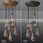Modern Industrial Rain Drop Pendant Light Chandelier With Unique Glass Shade For Kitchen Island Living Room Bedroom Dining Room