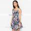 2016 Digital printing women sleeveless lace dress OEM supply with wholesale price D314