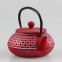 Chinese Factory Price 600ml Vintage Red Four-leaf Clover Pattern Gold Exquisite Cast Iron tea kettle Pot Boiling Water Teapot