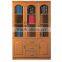bookcase 3 door yellow color bookshelf