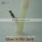New arrival glow in the dark silicone glass water pipe glass pipes smoking bubbler pipe with slides and bowl