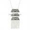 The Ancient Design Geometric Pattern Multilayer Tassel Alloy Chain Necklace