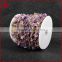 natural amethyst beads stainless steel gold chain wholesale gemstone chain roll