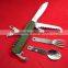 Outdoor camping stainless steel picnic cutlery set with knife fork spoon saw opener