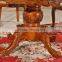 Antique rustic hand carved round wooden malaysia dining table
