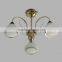 Fashion design milk withe glass ceiling lamp with french gold edge