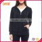 Guangzhou Luoqi Custom Made Women Fashion Long Sleeve Plain Grey Zipper-Up Jersey Hoody Jacket