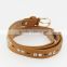 Women's fashion pu leather shiny rhinestone belt with shiny gold buckles in yiwu