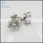 mens 3-10mm round clear cz stone earring stud