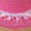 hot selling ribbon bow and lace summer sun-resistant children straw hat