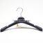 promotional black coat hangers for clothes plastic with metal hook
