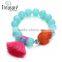 Luxury Fashion jewellry plastic bead chain colored bead tassel bracelet Indian jewelry