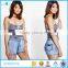 Wholesale women apparel sexy shorts high rise tube denim shorts