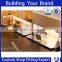 wooden led gondola optical shop counter design
