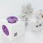Mini portable desktop power cube socket with 2usb 2.1A top quality