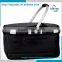 Storage Basket Type, Food Use 600D Polyester Material Fresh-keeping Thermos Picnic Cooler Basket Tote with Aluminium Framed