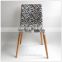 Beech Wood Round Leg Nature Color Zebra-Print PU Leather Dining Chair