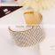 2016 New Gold Luxury Cuff Wide Full Rhinestone Women Fashion Alloy Metal Bangles