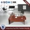 Simple office L shape manager desk design with Indian red (HX-5N022)