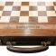 High Quality Folding 3 in 1 CHESS Checkers Backgammon Classic INLAID WOOD Game in WALNUT Carry Case