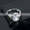 Fashion jewelry 18k white gold plated Bridal wedding ring 925 sterling silver big gemstone ring