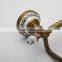 2016 new design bathroom brass ,ceramic double towel bar/ towel rod / towel rail accessories with crystal hook