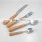 stainless steel tableware16 pcs dinner set. Plastic wood handle Western-style food knife/fork/spoon/coffee spoon set C72