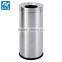 Stainless steel and wooden ashtray bin for hotel lobby