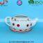 Home & garden decration Ceramic Teapot shape flower pot with red polka dots