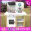 New style kids pretend play wooden toy play kitchen W10C293