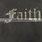 Faith Silver Rhinestone Black Fashion T-Shirts