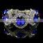 top quality fashion ruby stone crystal jewelry big crystal link bangle bracelet for anniversary