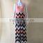 Top Selling High Quality Cheap Price Women Bohemia Maxi Dress Fashion Printed Long Dress Summer Zigzag Dress