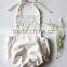 Wholesale Baby Soft Cotton Boutique Romper Infant Girls Plain White Playsuit Lace Bodysuit