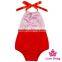 Summer Children Clothes Red Halter Baby Girl Romper Infant Bodysuit Toddler Newborn Clothes