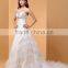 Classic & Timeless Elegant & Luxurious Wedding Dress with Wrap Chapel Train Strapless bridal gown P062