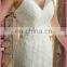 CE495 Sexy V-Neck Backless Appliqued Lace Fitted Mermaid White Tulle Beijing Wedding Dress