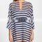 C60 Stripe Cover Up Beach Tunic Women Beachwear