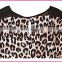 chiffon shoulders patched leopard printed elastic fabric short sleeves lady blouse