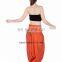 Wholesale Yoga Jumpsuit Aladdin Gypsy Orange Solid Dance Harem Pant