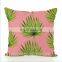 Pink 18 x 18 Inch Plants linen cotton fabric Square Cushion Cover Throw Pillow Case